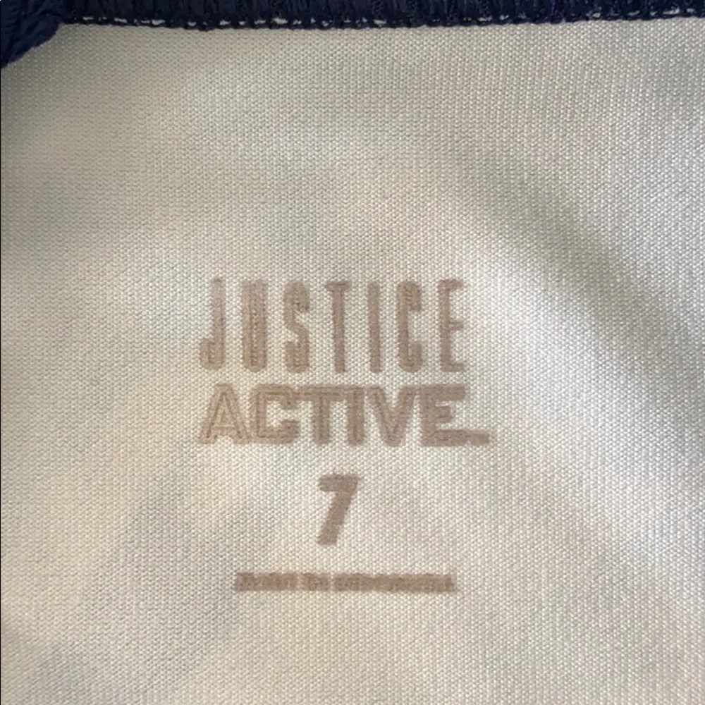 Justice Active Navy Floral Leotard w/ Scrunchie